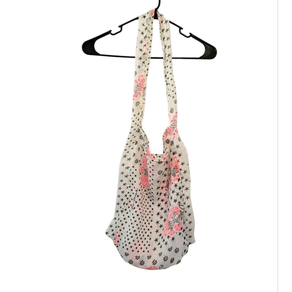 Free People Floral Star Shoulder Tote Shopping Market Bag 19" Boho